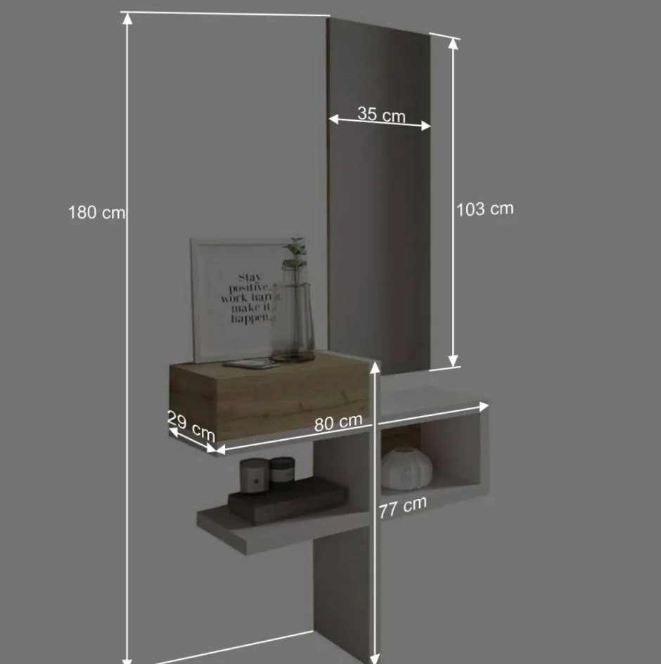 Dielen Möbel & Spiegel in Weiß & Wildeiche - Polaris (zweiteilig)^Wohnen Hot