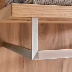 Wohnen Dielen Set mit Balkeneiche Furnier & Spiegel Macusos & Glas Anthrazit (vierteilig)