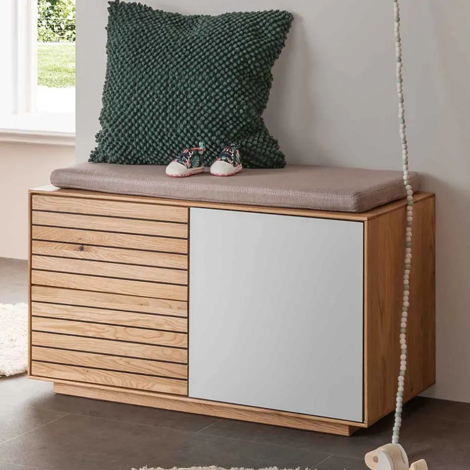 Wohnen Dielenbank aus Asteiche Massivholz - Zonga