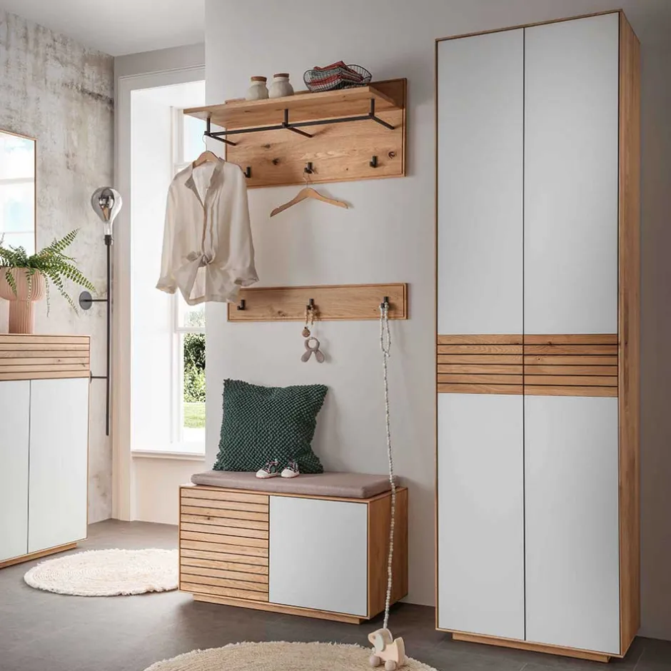 Wohnen Dielenbank aus Asteiche Massivholz - Zonga