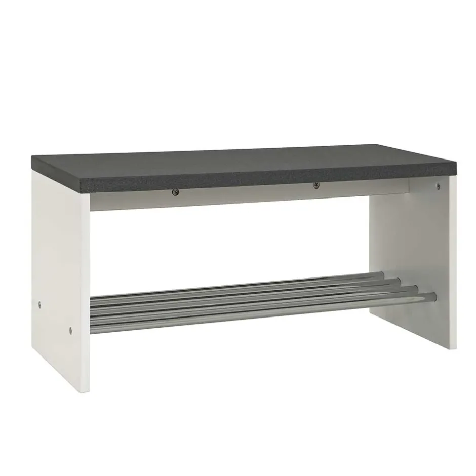 Dielenbank Curelino in Weiß Grau^Wohnen Clearance