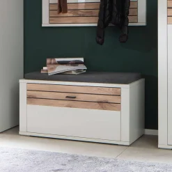 Dielenbank in Lichtgrau mit Wildeiche - Ballina^Wohnen Outlet