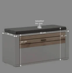 Dielenbank in Lichtgrau mit Wildeiche - Ballina^Wohnen Outlet