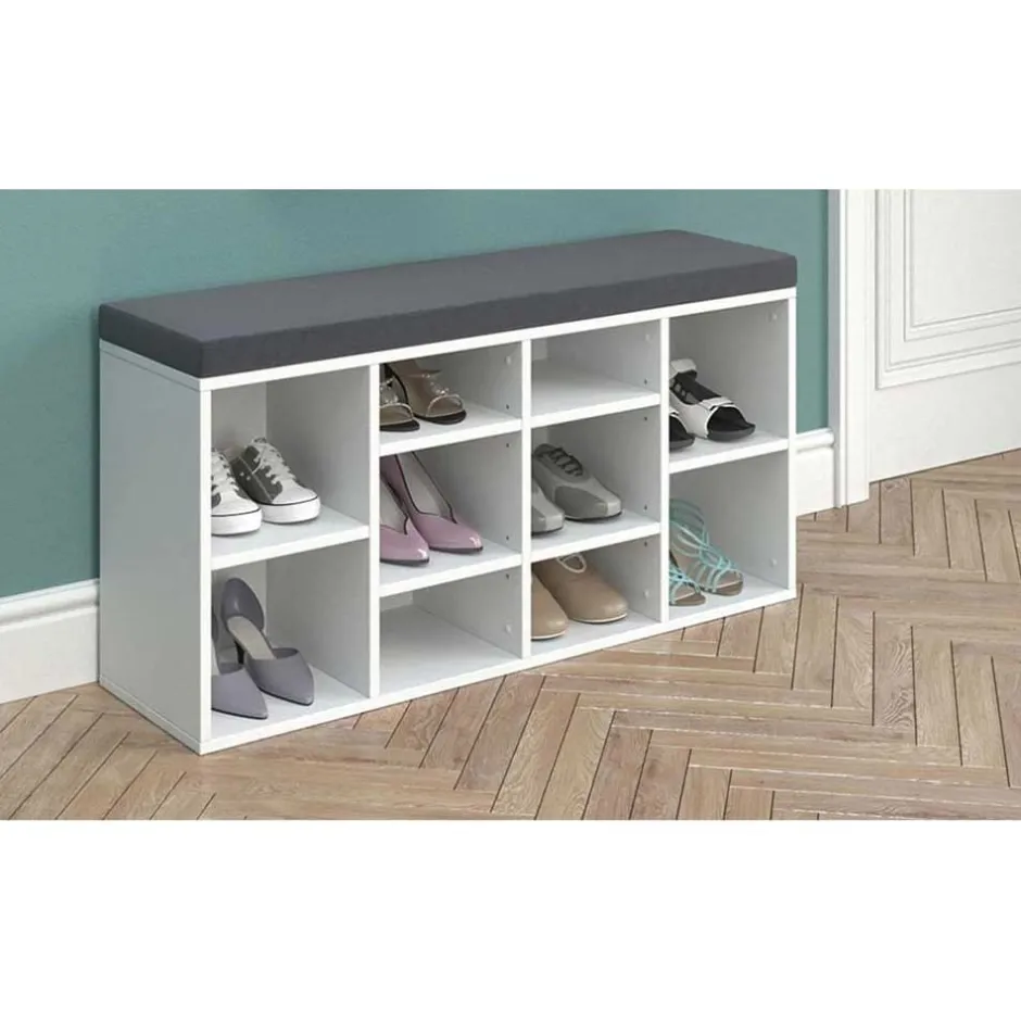 Dielenbank Schuhregal in Weiß - Melramon^Wohnen New