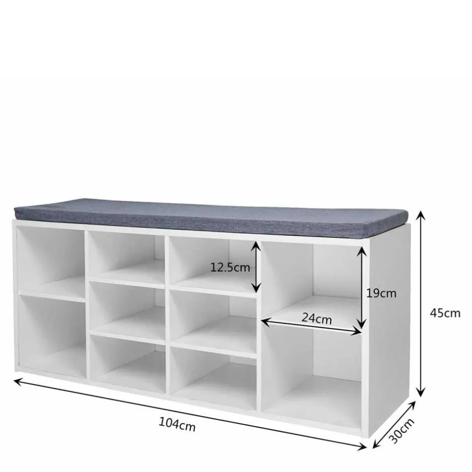 Dielenbank Schuhregal in Weiß - Melramon^Wohnen New