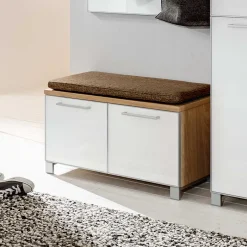 Dielenbank Wynoca mit Weißglas^Wohnen