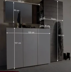 Dielenmöbel Satumare in Braun Wenge Dekor (dreiteilig)^Wohnen