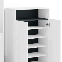 Wohnen Dielenmöbel Set in Weiß mit Schwarz - Carcoar (zweiteilig)