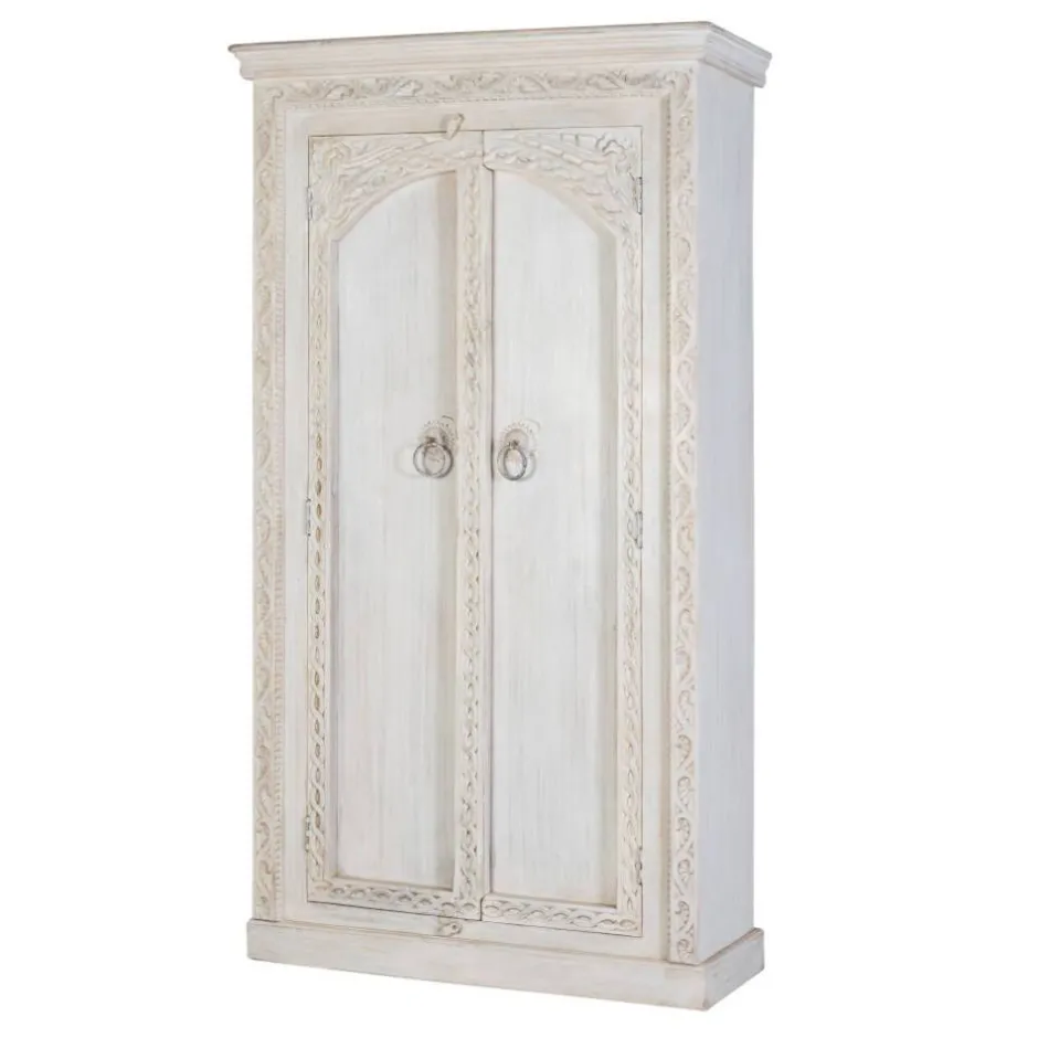 Wohnen Dielenschrank in Mangoholz White Wash - Intiatos