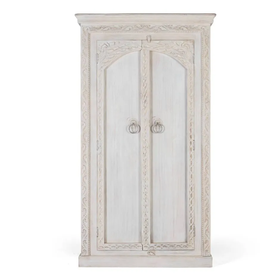 Wohnen Dielenschrank in Mangoholz White Wash - Intiatos