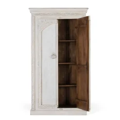 Wohnen Dielenschrank in Mangoholz White Wash - Intiatos
