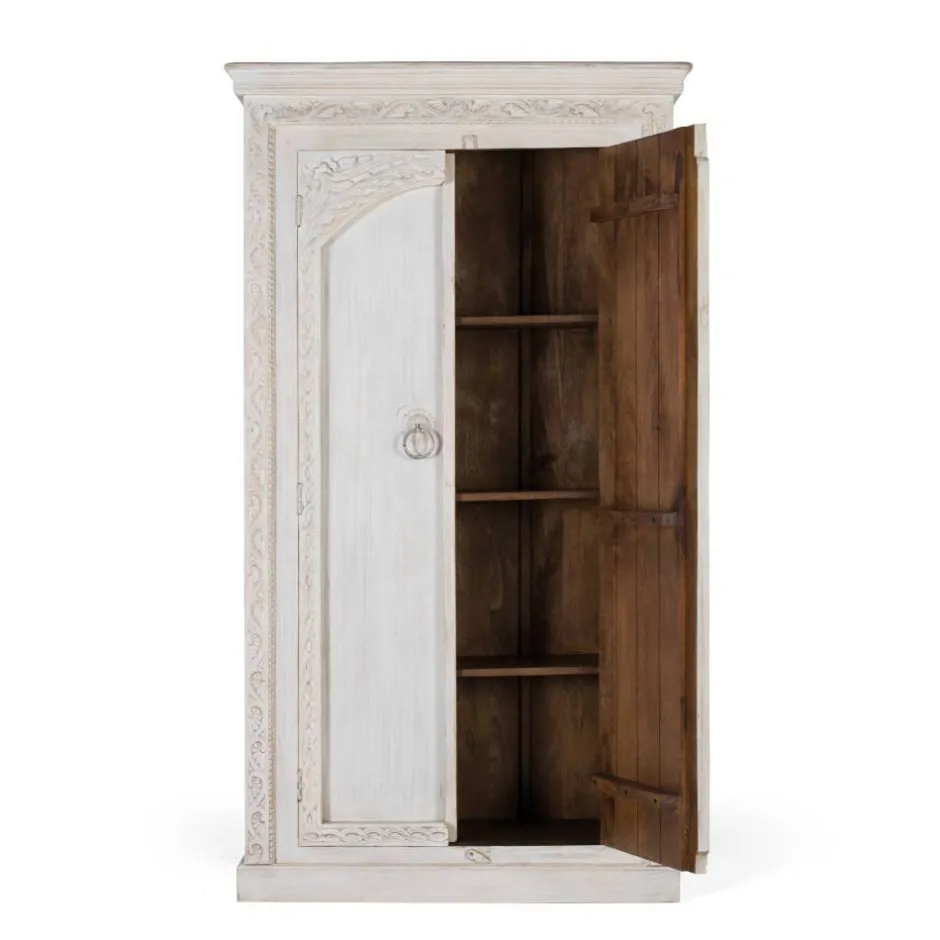 Wohnen Dielenschrank in Mangoholz White Wash - Intiatos
