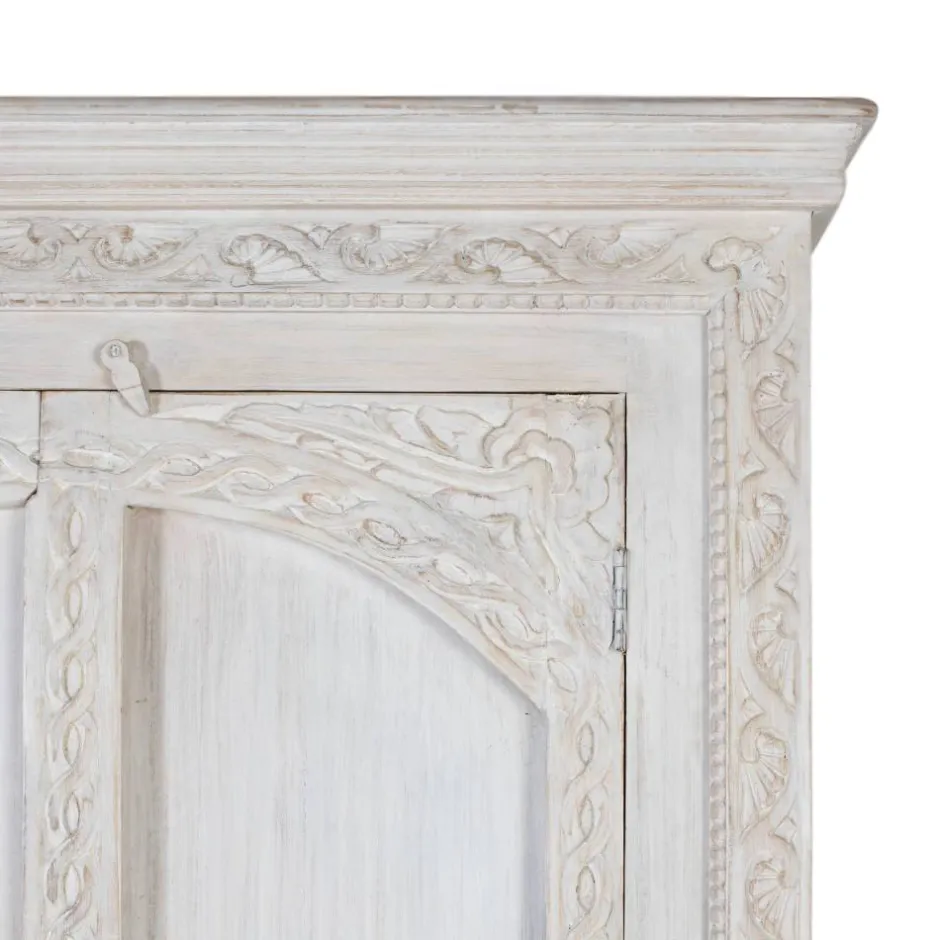 Wohnen Dielenschrank in Mangoholz White Wash - Intiatos