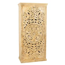 Wohnen Dielenschrank in Sandfarben Mangoholz - Runiasa