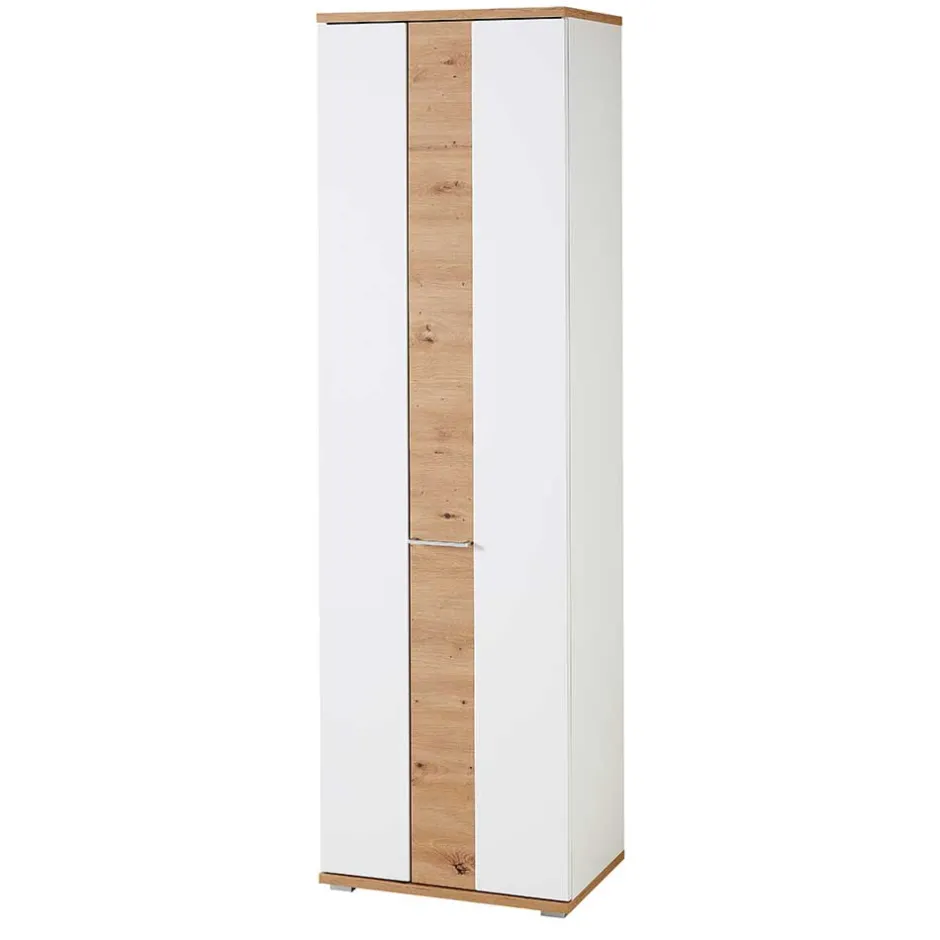 Wohnen Dielenschrank in Weiß & Wildeiche - 2-türig - Symbrosia