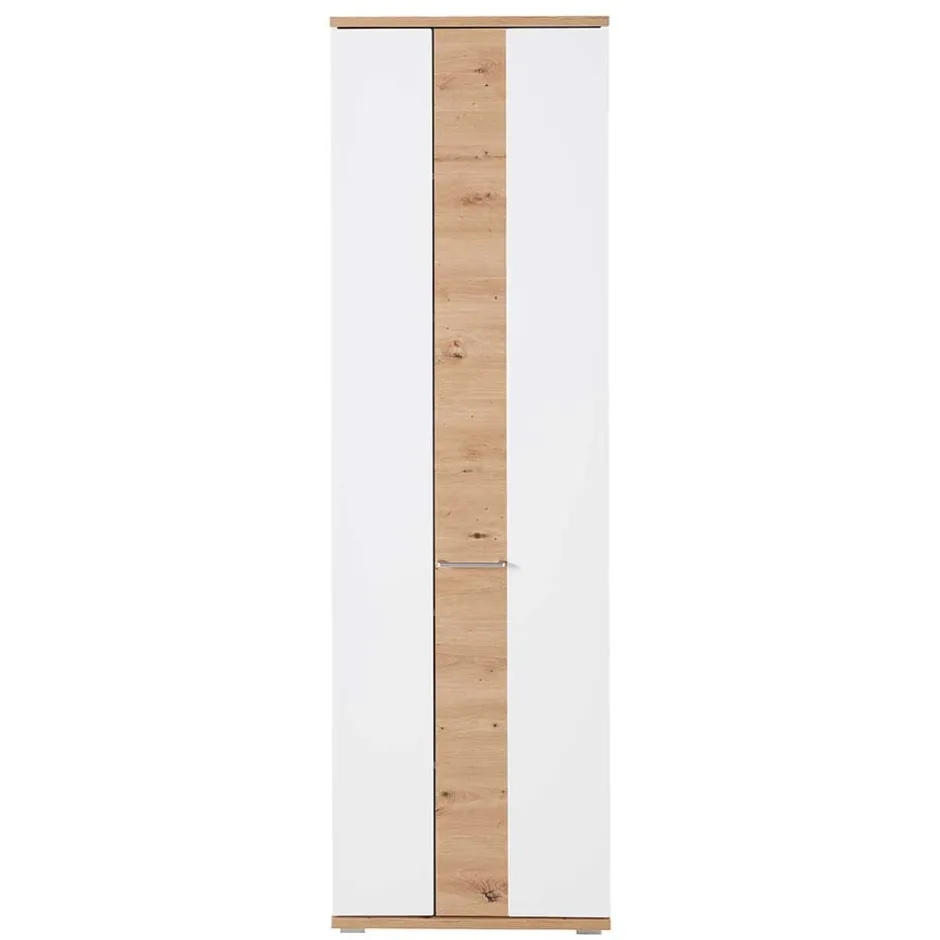 Wohnen Dielenschrank in Weiß & Wildeiche - 2-türig - Symbrosia