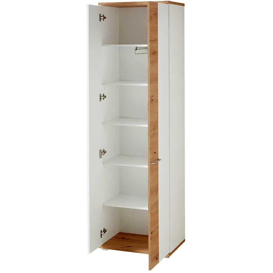 Wohnen Dielenschrank in Weiß & Wildeiche - 2-türig - Symbrosia