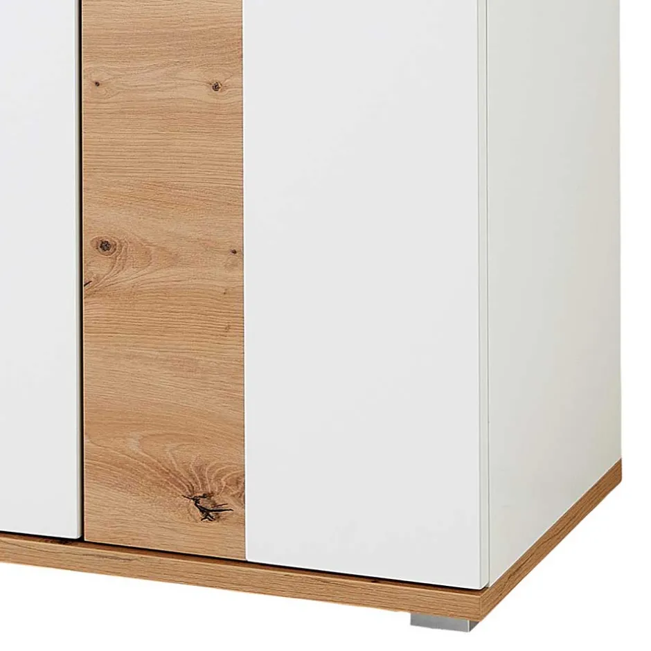 Wohnen Dielenschrank in Weiß & Wildeiche - 2-türig - Symbrosia