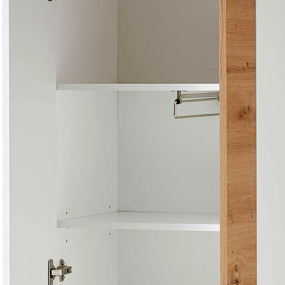 Wohnen Dielenschrank in Weiß & Wildeiche - 2-türig - Symbrosia