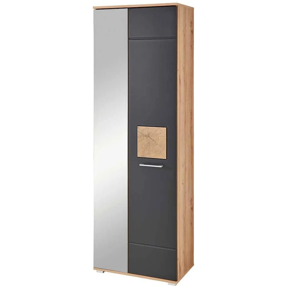 Wohnen Dielenschrank mit Spiegel - 65x195x38 - Zelio