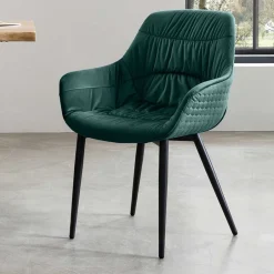Dining Chair mit Armlehnen in Dunkelgrün - Pilawan^Wohnen Hot