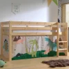Dinosaurier Hochbett aus Kiefer Natur - Leeward^Wohnen Discount