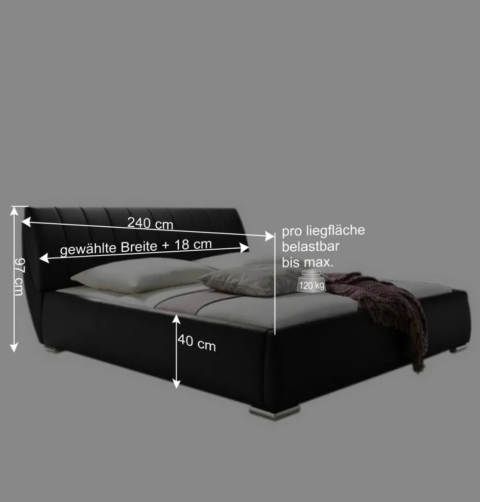 Wohnen Doppelbett Bermuda aus Kunstleder