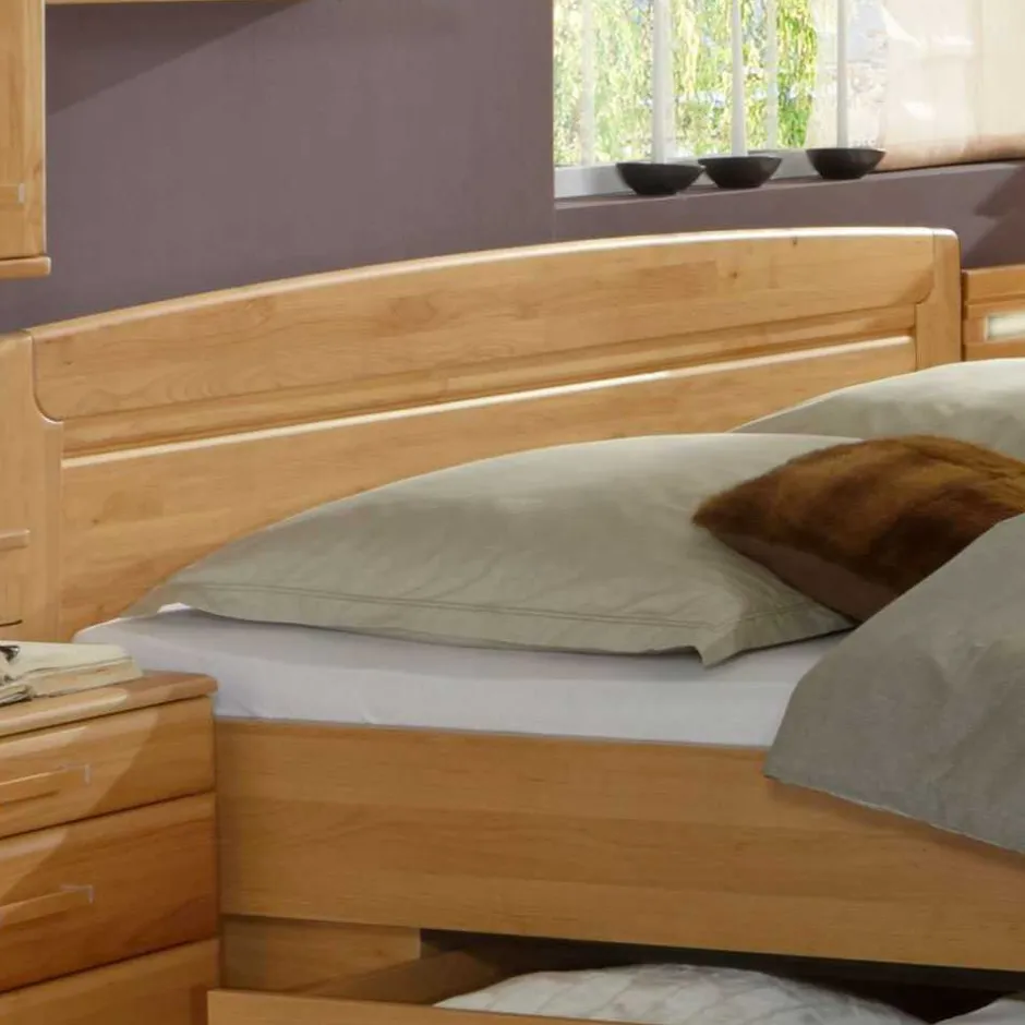 Doppelbett Bordeaux aus Erle Teilmassiv^Wohnen Outlet
