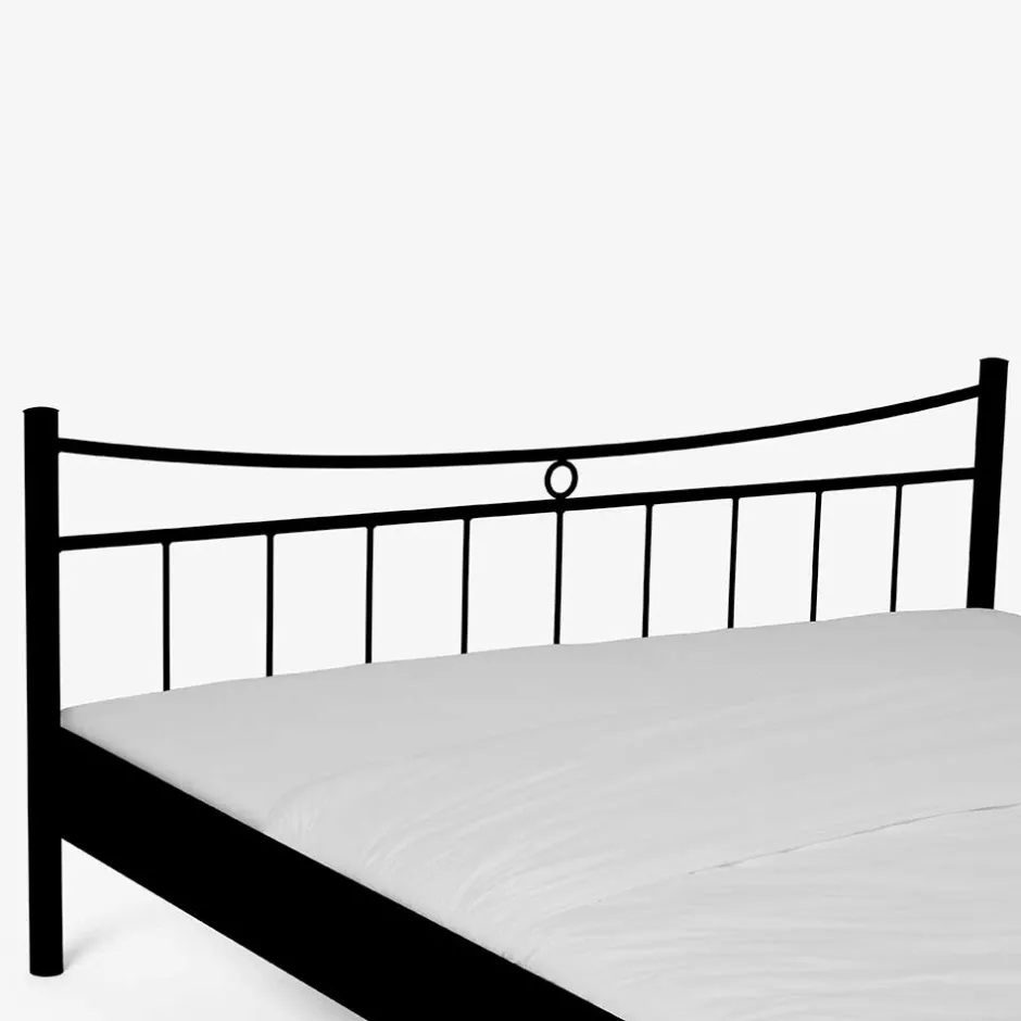 Wohnen Doppelbett Carlovac aus schwarzem Metall (dreiteilig)