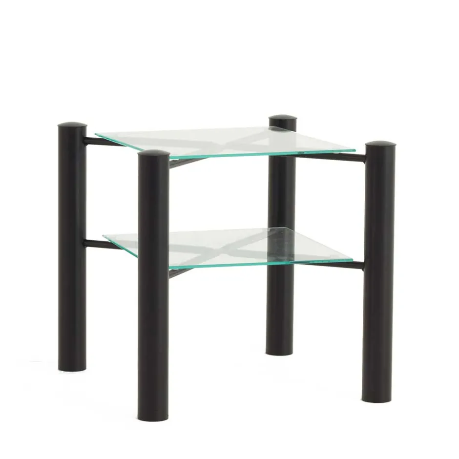 Wohnen Doppelbett Carlovac aus schwarzem Metall (dreiteilig)