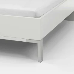 Wohnen Doppelbett Elburg mit Polsterkopfteil in Grau Braun