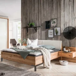 Doppelbett im Set mit Nachtkommoden - Krofun (dreiteilig)^Wohnen Best