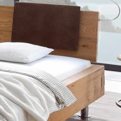 Doppelbett in Balkenoptik Chicola aus Wildeiche Massivholz^Wohnen Online