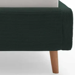 Wohnen Doppelbett in Dunkelgrün Cord - Topra