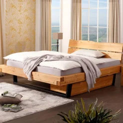 Doppelbett mit Kufengestell aus Holz - Kalastania^Wohnen