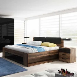 Wohnen Doppelbett mit Sockel und Stauraum - Ulpro