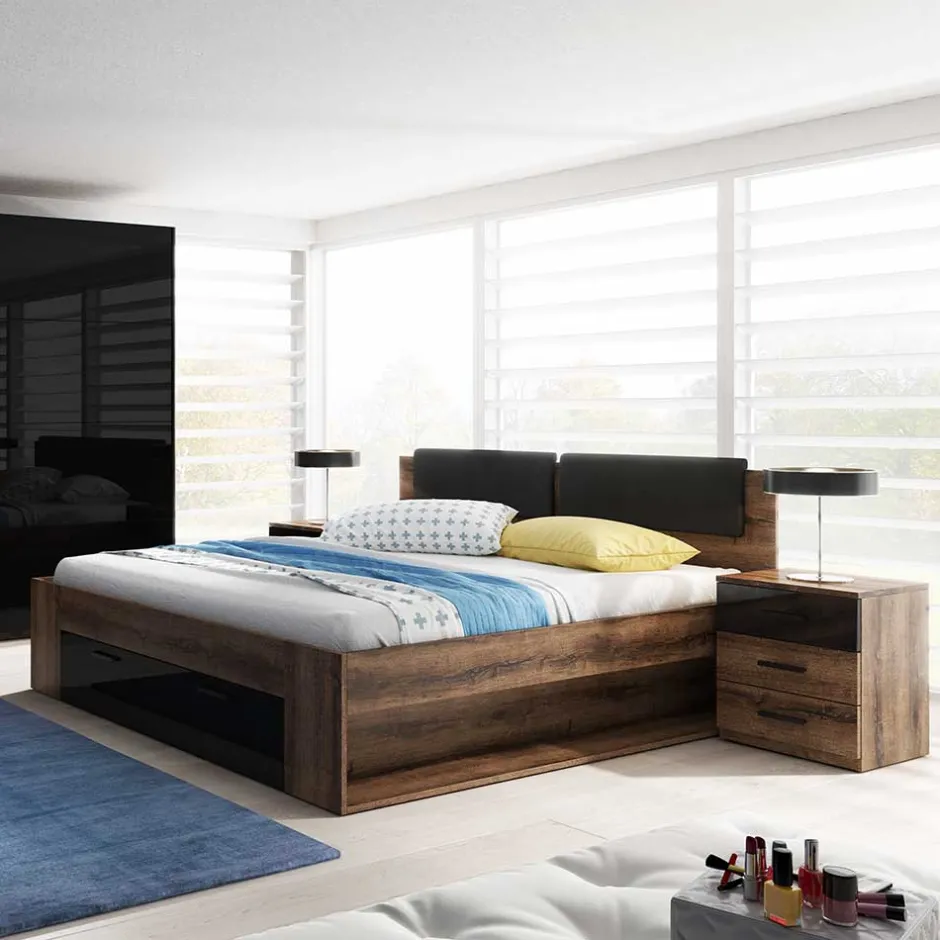 Wohnen Doppelbett mit Sockel und Stauraum - Ulpro