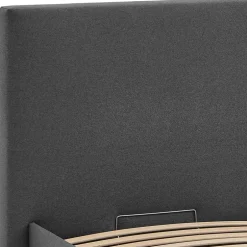 Wohnen Doppelbett mit Stauraum in Anthrazit Stoff - Clarford