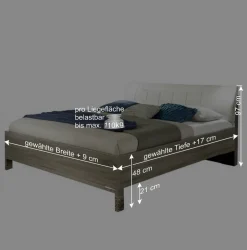 Doppelbett Symonya mit Polsterkopfteil in Creme^Wohnen Best