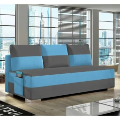 Doppelschlafsofa in Grau und Türkis Blau - Lician^Wohnen Best