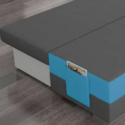 Doppelschlafsofa in Grau und Türkis Blau - Lician^Wohnen Best