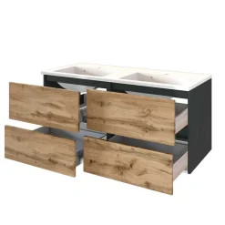 Wohnen Doppelter Waschplatz & Badschränke - Endely (vierteilig)