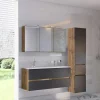Wohnen Doppelter Waschtisch mit Spiegelschrank - Athrin (dreiteilig)