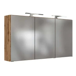 Wohnen Doppelter Waschtisch mit Spiegelschrank - Athrin (dreiteilig)