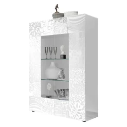 Wohnen Doppeltür Designvitrine in Weiß - Vascaub