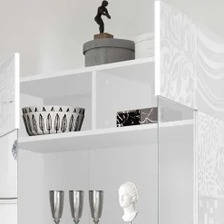 Wohnen Doppeltür Designvitrine in Weiß - Vascaub