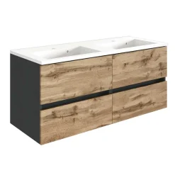 Wohnen Doppel-Waschplatz & Badezimmerschränke - Endely (dreiteilig)