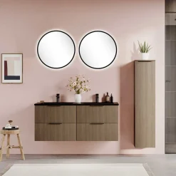 Wohnen Doppel-Waschplatz mit Lichtspiegeln Set - Ucaida (dreiteilig)