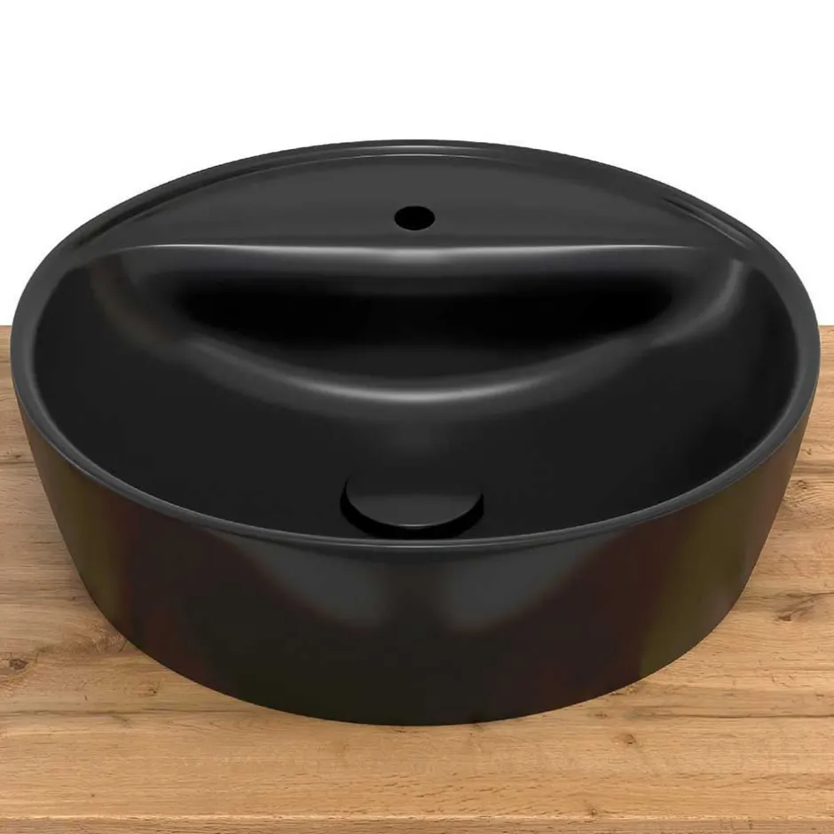 Doppel-Waschtisch mit schwarzen Aufsatzbecken - Crystoga^Wohnen Best