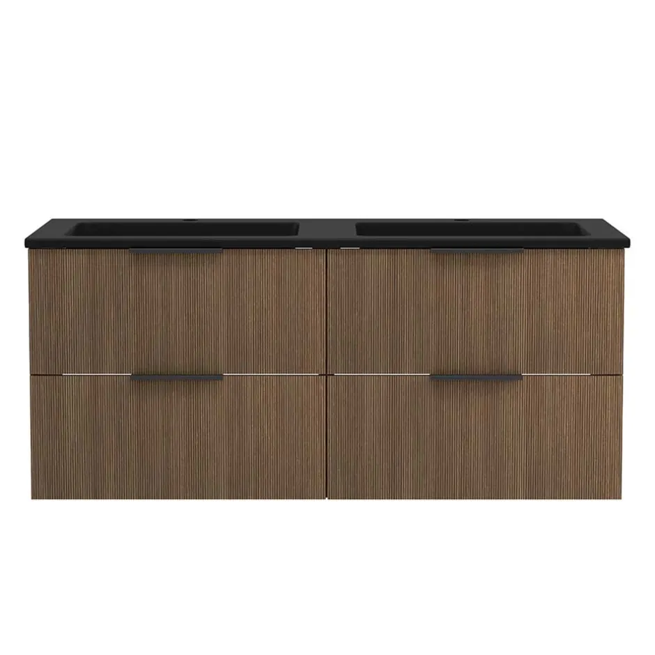 Wohnen Doppelwaschtisch mit schwarzem Becken - Ucaida